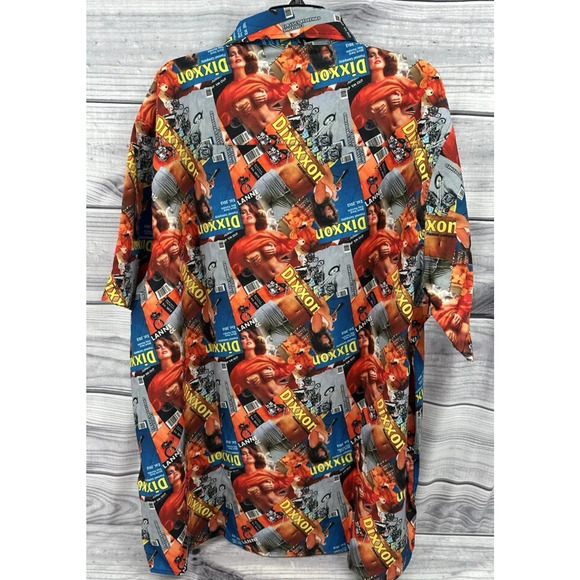 Dixxon Flannel Co Button Up Party Shirt, "The Articles" Nudie Pin up, Size 2XL - Picture 2 of 6